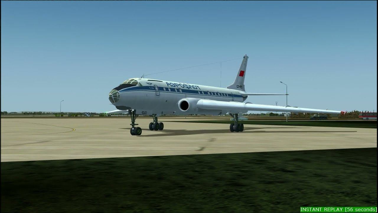 Ту-104 контрольная пробежка. FS2004 смотреть онлайн