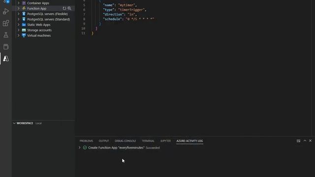 Deploy python code on azure function and set time trigger every five minute смотреть онлайн