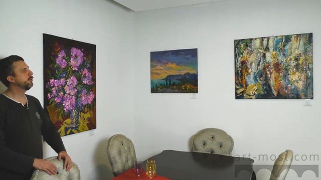 Художник Отрошко Александр - "Кавказская азалия" "Ночной город" "Крымский пейзаж" - Art-Most.com смотреть онлайн