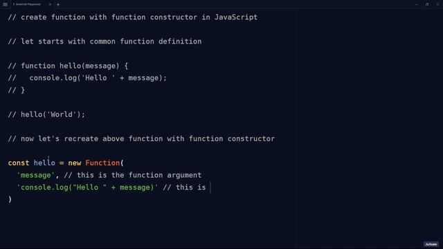 Create a function with function constructor in JavaScript смотреть онлайн