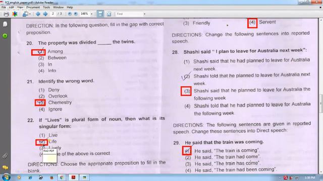 FCI Watchman english paper with key || FCI answer key exam held on 24-09-2017 смотреть онлайн