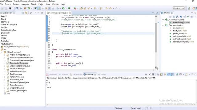 Default Constructor and Parameterised Constructor in java | Use constructor instead of setter metho смотреть онлайн
