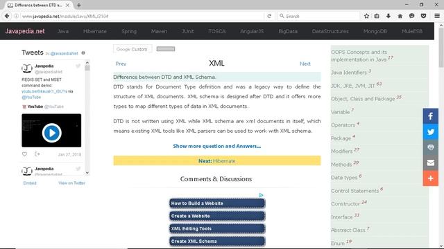 Difference between DTD and XML Schema.
| javapedia.net смотреть онлайн