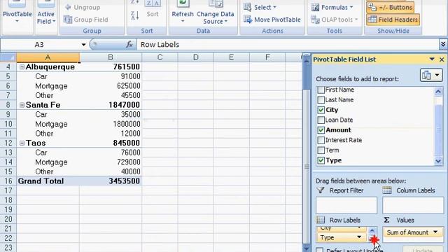 Excel 2007 Pivot Table смотреть онлайн