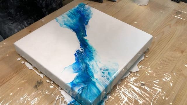 ВАУ Акриловая заливка с феном | Техника жидкий акрил | Fluid Art Dutch Pour смотреть онлайн