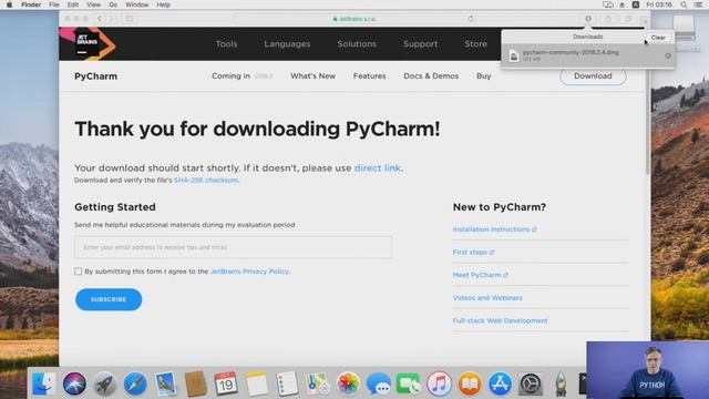 1 3 Установка PyCharm на Mac OS python смотреть онлайн