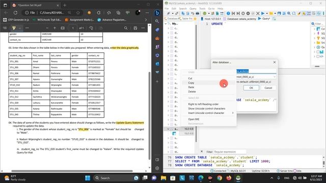 Data Base Task 06 | Write an Update Query Statement | 1st Year | Java Institute смотреть онлайн