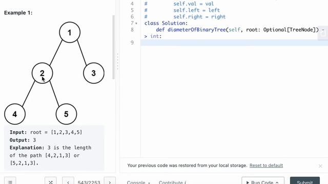 LEETCODE 543 DIAMTER OF BINARY TREE PYTHON смотреть онлайн