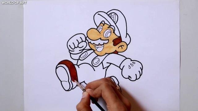 how to draw Mario step by step | Super Mario cartoon drawing смотреть онлайн