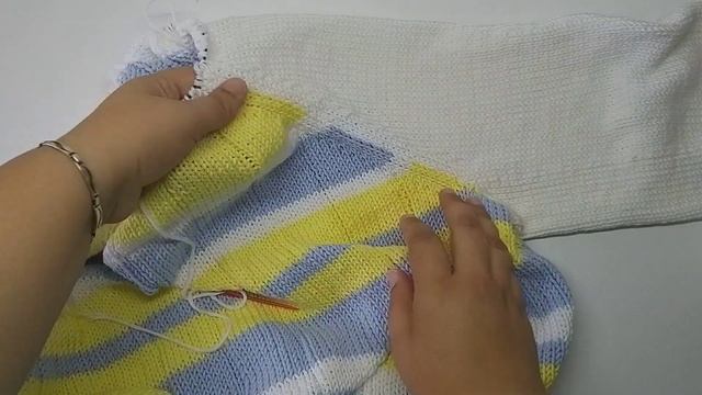 AlinaVjazet. МК. Джемпер в технике Сшивной реглан! Часть 3. смотреть онлайн