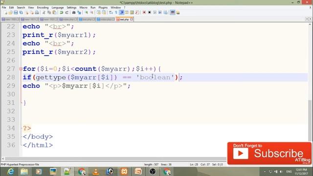 9. PHP Numeric Array | PHP Tutorial | Hindi | ATIBlog смотреть онлайн