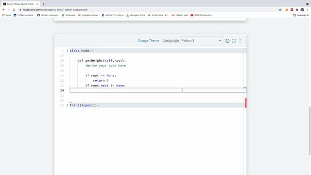 Day 22 - Binary Search Trees BST with Python - HackerRank Solution смотреть онлайн