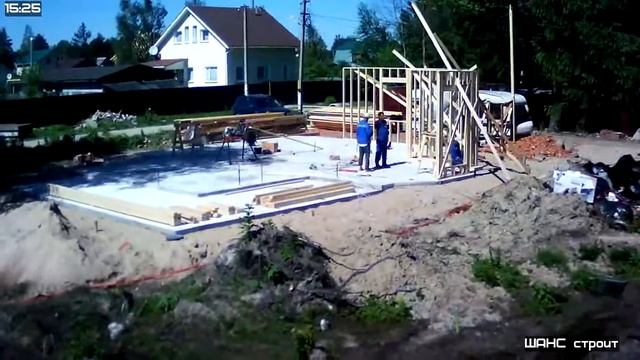 Строим двухэтажный каркасный дом на УШП: Видео со стройки за 11_07_2014 смотреть онлайн