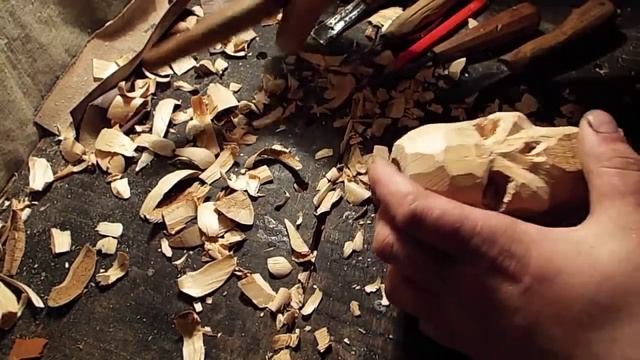 деревянный череп стакан своими руками. ручная резьба.как сделать. wood carving, human skull. смотреть онлайн