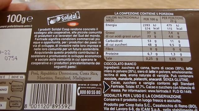 I COOP Solidal Белый шоколад White chocolate Италия Italy 20220123 смотреть онлайн