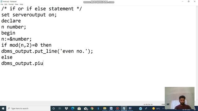 SQL : Even no. program using if-else statement. #decision statement #sql смотреть онлайн