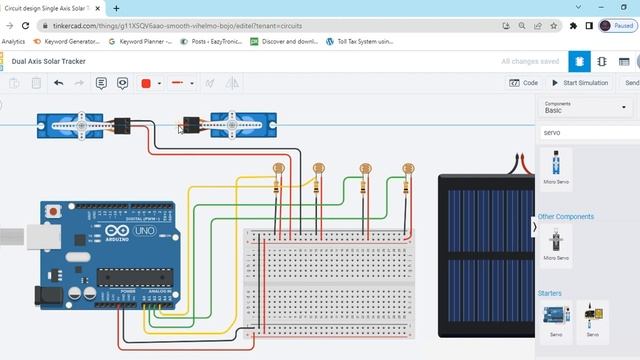 Dual Axis Solar Tracker Arduino Tinkercad | Tinkercad Project | Arduino Project | LDR With Servo смотреть онлайн