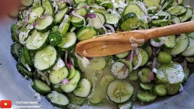САМЫЙ ВКУСНЫЙ САЛАТ ИЗ ОГУРЦОВ НА ЗИМУ/Cucumber salad/Kukuma salato смотреть онлайн