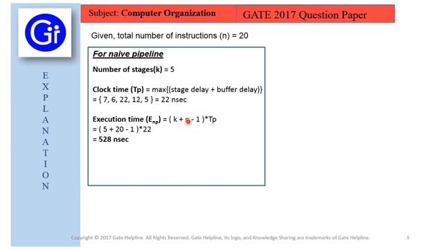 GATE 2017 CS Q50. Instructions execution in a processor is divided into 5 stages. смотреть онлайн