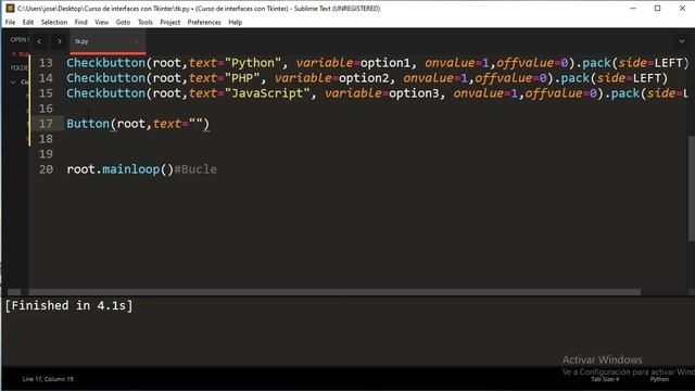 9.Introducción a interfaces gráficas con Tkinter | Checkbutton | Código nativo смотреть онлайн
