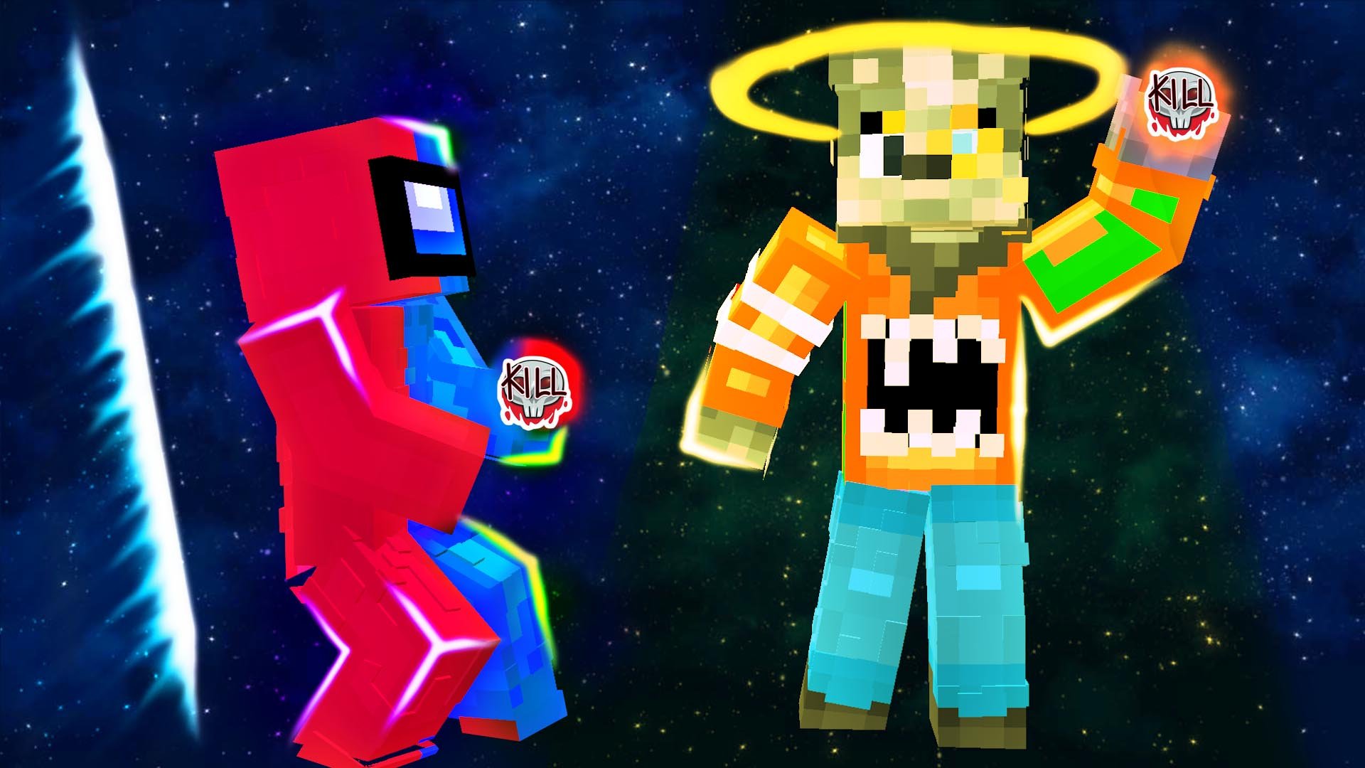 Among Us в Minecraft С Предателями Аделям и Волком ?