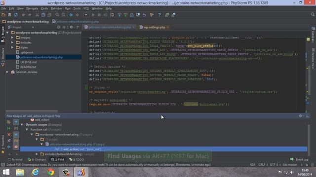 WordPress Support in PhpStorm 8 смотреть онлайн
