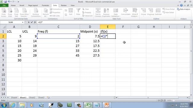 Excel 2010: Mean from a Frequency Table смотреть онлайн