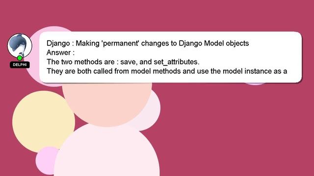 Django : Making 'permanent' changes to Django Model objects смотреть онлайн