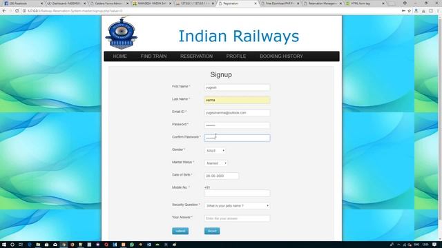 Railway Reservation System Project in php смотреть онлайн