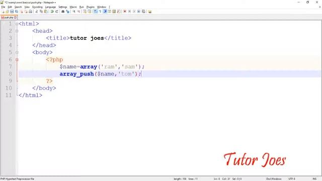 Push Function In PHP Tamil смотреть онлайн
