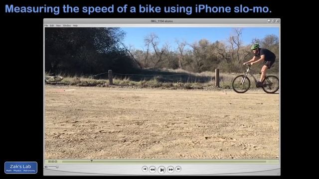 Speed of a bike using an iPhone: measure speed from frame rate, iPhone slow motion. смотреть онлайн