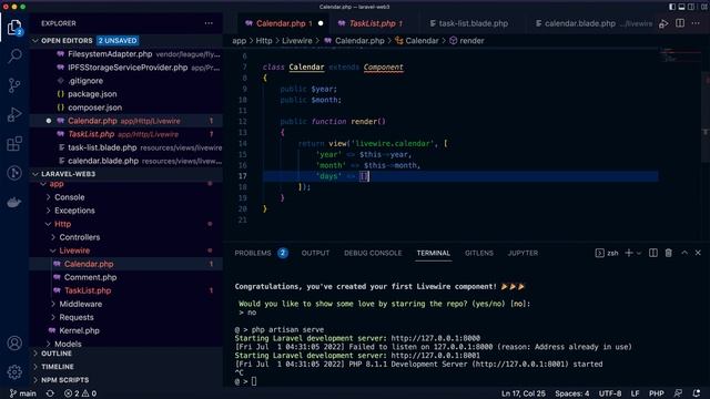 Laravel Livewire Demo - Calendar (Part 1) смотреть онлайн