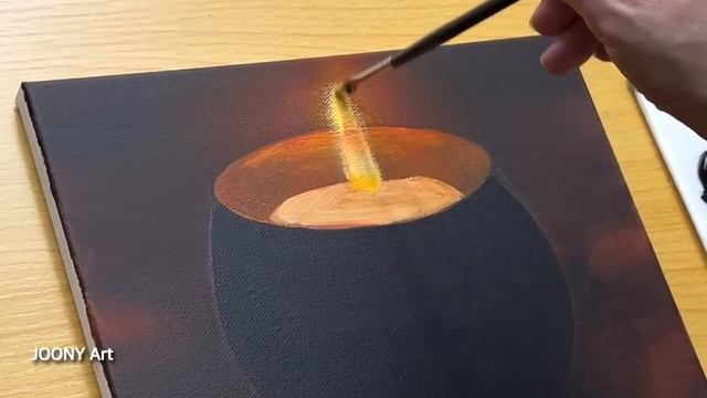 How to Draw a Pretty Candle / Acrylic Painting TUTORIAL смотреть онлайн