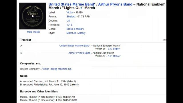 United States Marine Band - National Emblem March / Arthur Pryor's Band - "Lights Out" March смотреть онлайн