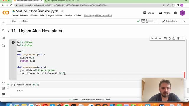 11 - Python Üçgen Alan Hesaplama Dik Üçgen, Eşkenar Üçgen, Heron Formülü , Sin смотреть онлайн