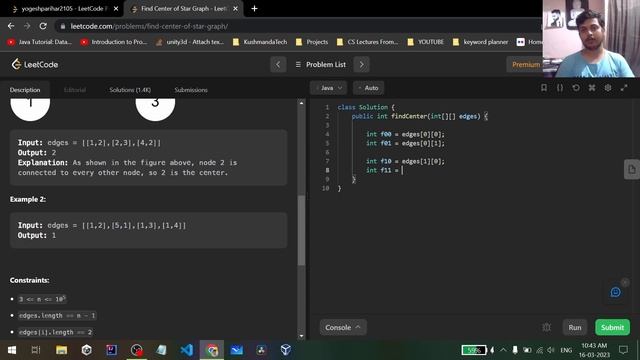 Find the Center of Star Graph Java Solution Hindi смотреть онлайн