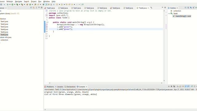 eclipse workspace collection src collection Task5 java Eclipse IDE 2023 04 27 10 29 04 смотреть онлайн