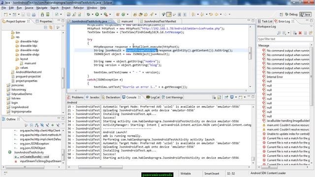Android Tutorial. Conectar a web service mediante Android con JSON. смотреть онлайн