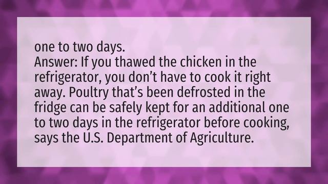 How long can thawed chicken stay in the fridge? смотреть онлайн