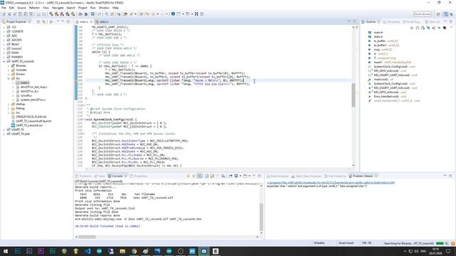 STM32. UART, DMA, IT. Отправка данных. Практика. (Урок 6) смотреть онлайн