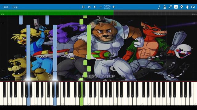 Through the Cracks - Freddy in Space 2 [Synthesia Piano Tutorial] смотреть онлайн