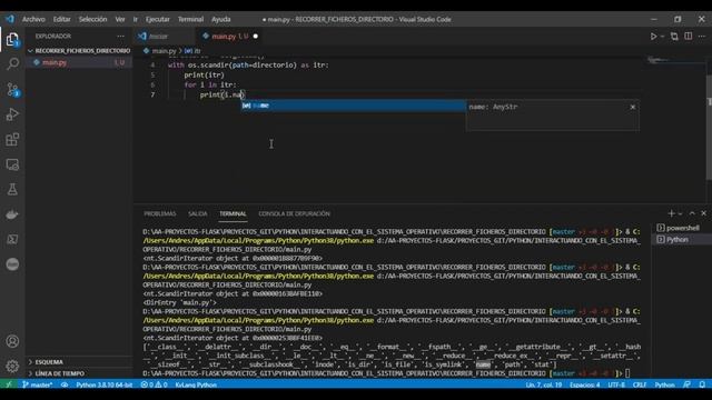Python - Interactuando con el sistema operativo - Recorrer directorio con scandir смотреть онлайн