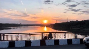 Закат над Томью, западная Сибирь