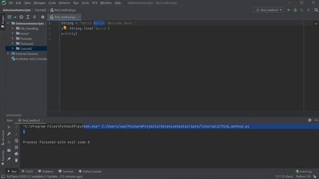 Python || String find method смотреть онлайн