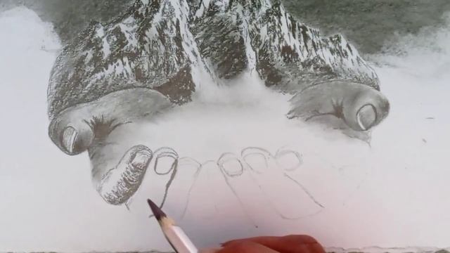 Mountain waterfall drawing easy// Save water drawing// Pencil drawing// смотреть онлайн