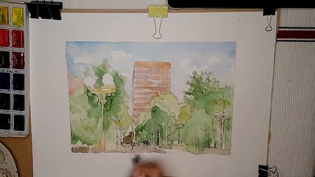 Рисование. "ХПИ". Акварель +гелевая ручка смотреть онлайн