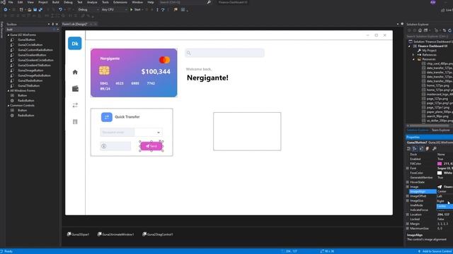VB.NET - Financial Dashboard UI - Guna UI Framework | C#, VB.NET смотреть онлайн