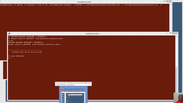 Comparing performance inserting 15 000 000 records between Oracle database and SQL Server Database смотреть онлайн