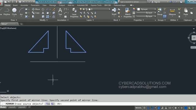 How to Mirror Objects in AutoCAD смотреть онлайн