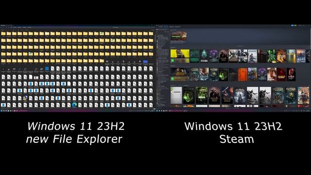 Windows 11 23H2 new File Explorer scrolling performance vs Steam [4K] смотреть онлайн